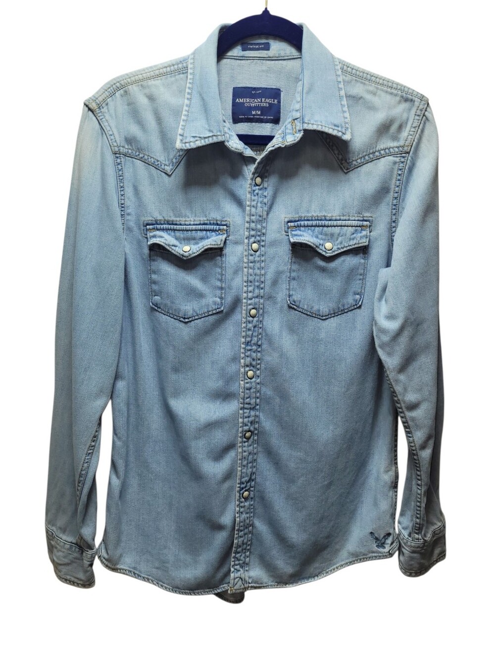 American Eagle Vintage Fit Western Style Button Up Shirt